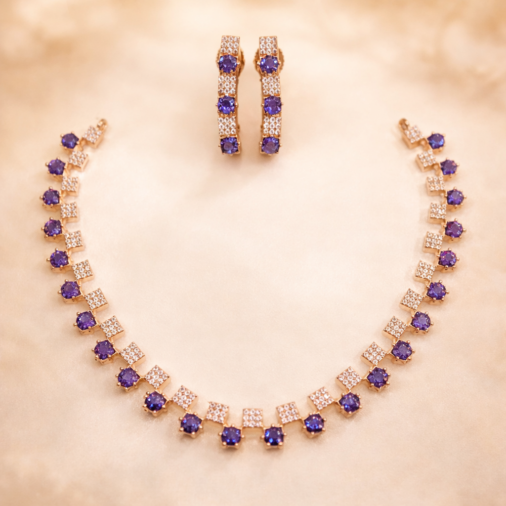 Sparkling Zirconia Necklace Set
