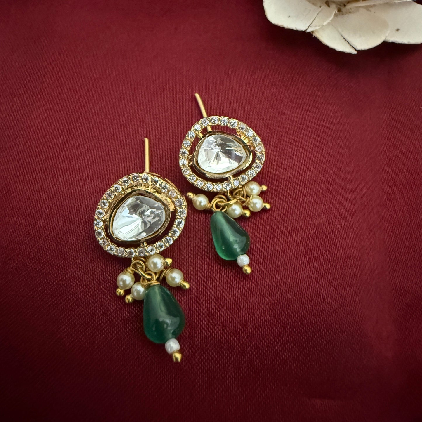 Elegant Kundan Polki Studs