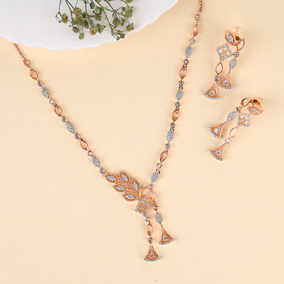 Rose Gold Plated Necklace Set
