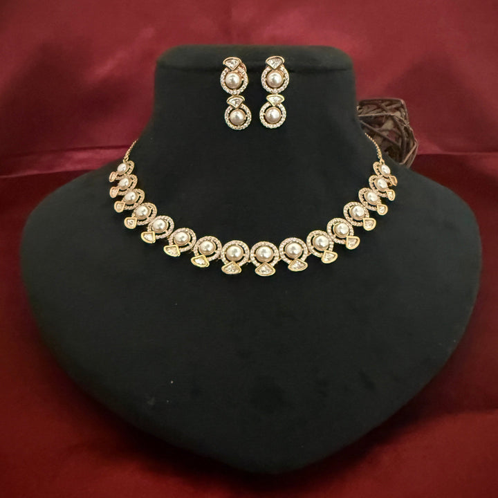 Designer Pearl Kundan Polki Necklace Set
