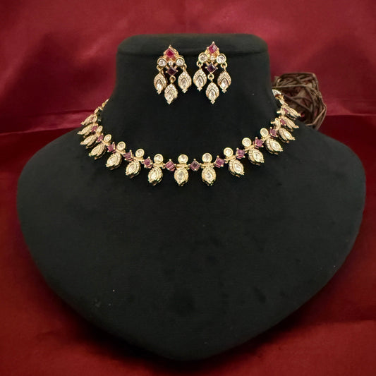 Elegant Kundan Polki Necklace Set