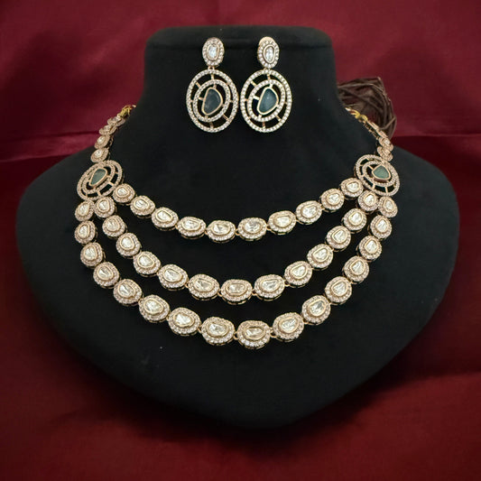 Dazzling Kundan Polki Necklace Set