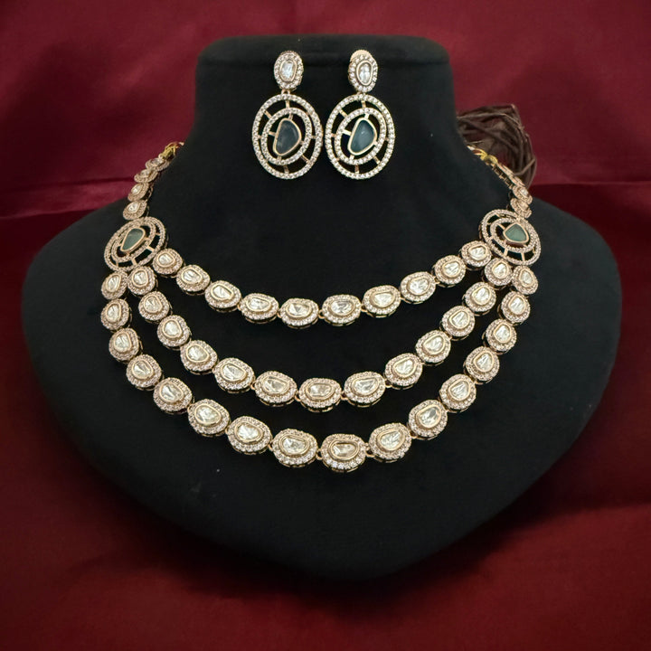Dazzling Kundan Polki Necklace Set