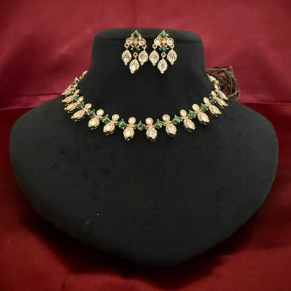 Elegant Kundan Polki Necklace Set