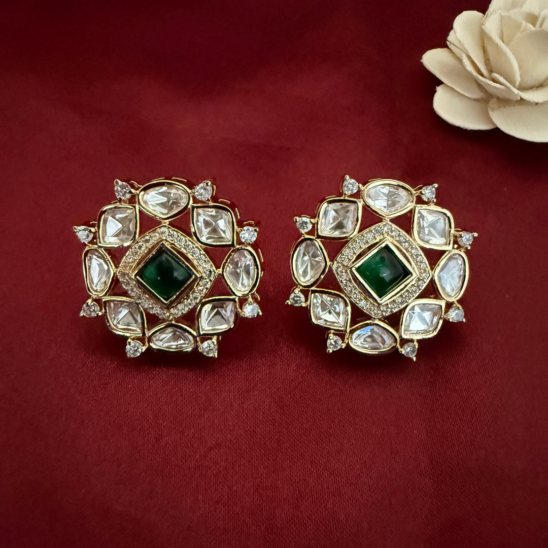 Traditional Kundan Polki Studs
