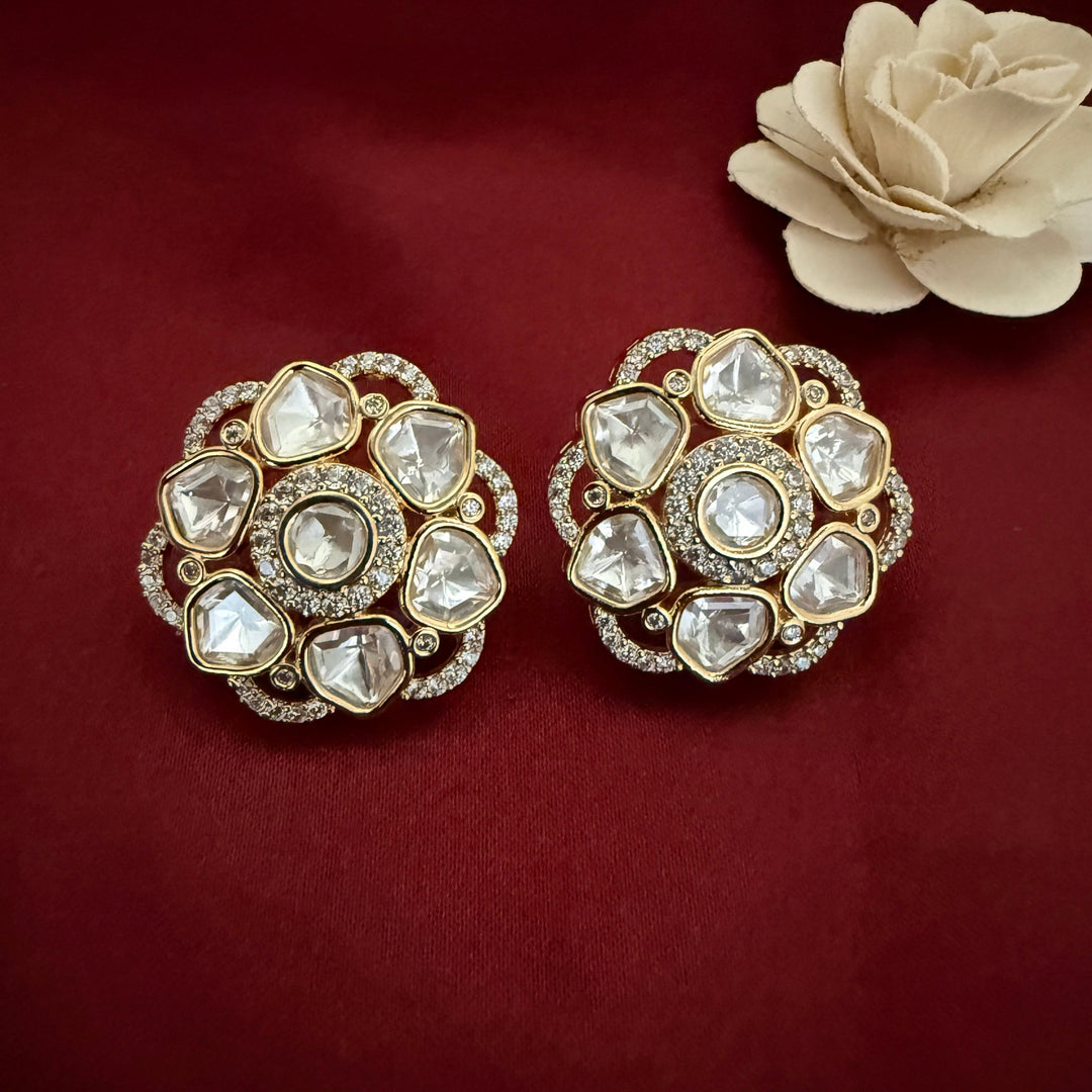 Elegant Kundan Polki Studs