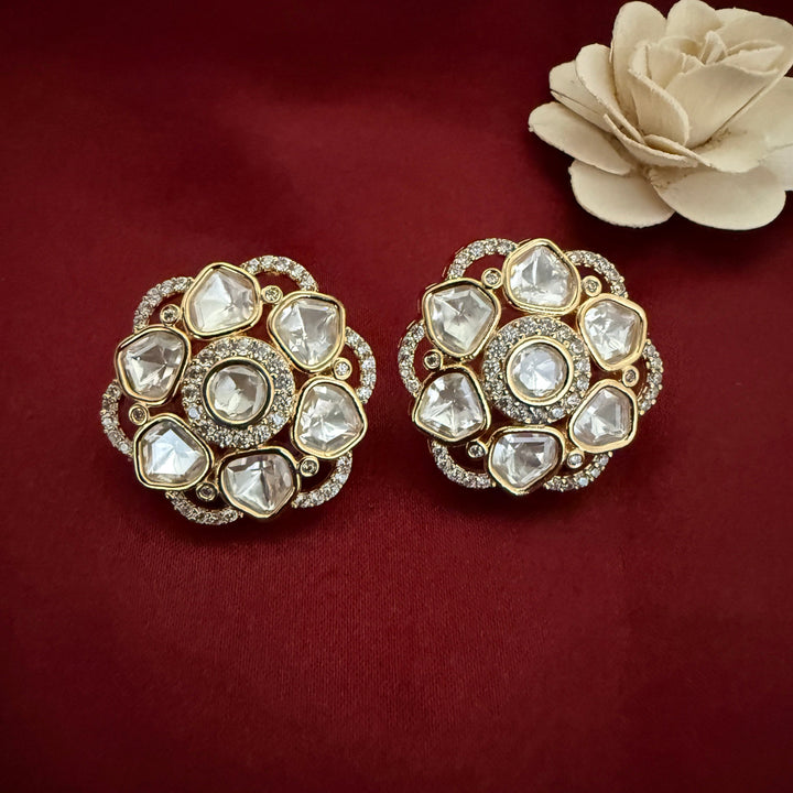 Elegant Kundan Polki Studs