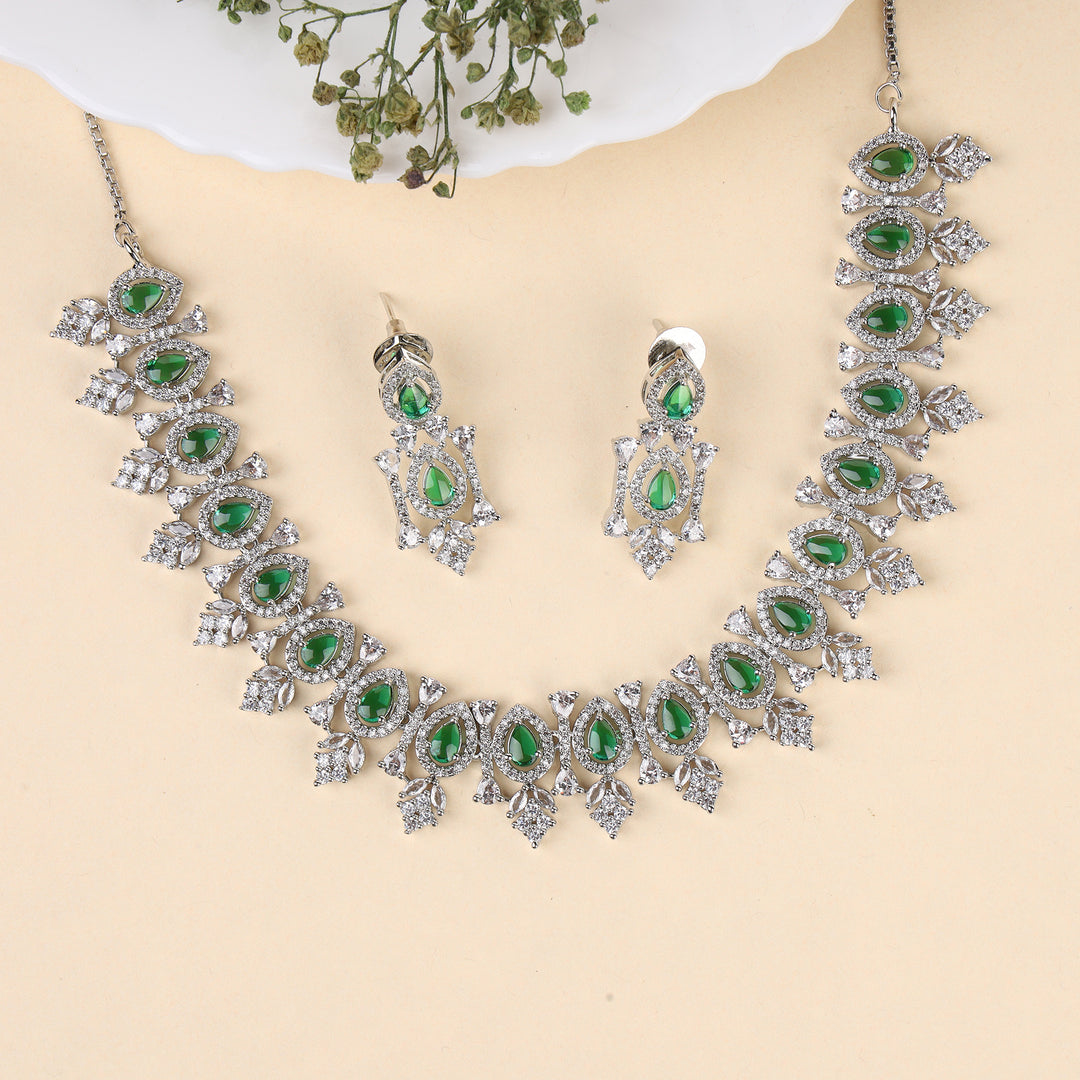 Emerald Zircon Necklace Set