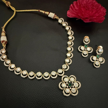 Unique Kundan Polki Necklace Set