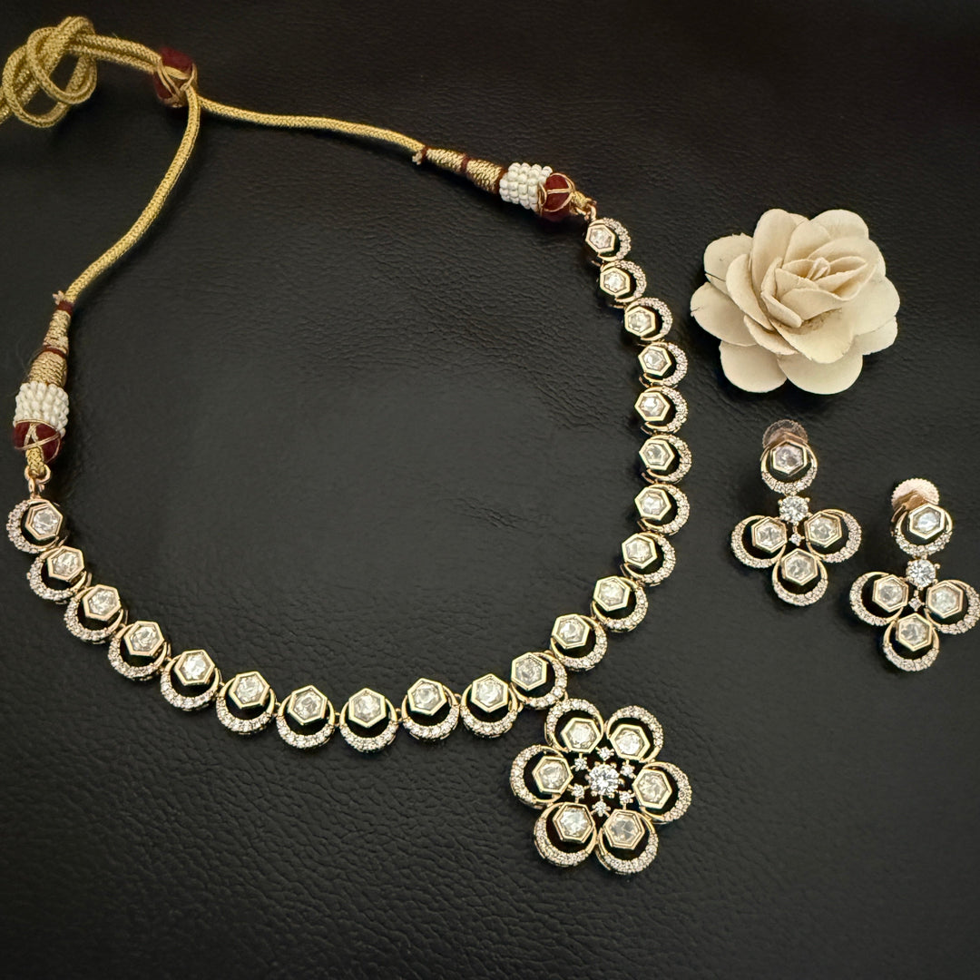 Unique Kundan Polki Necklace Set