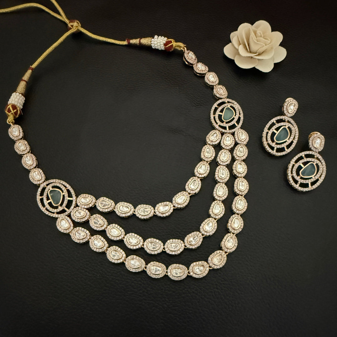 Dazzling Kundan Polki Necklace Set