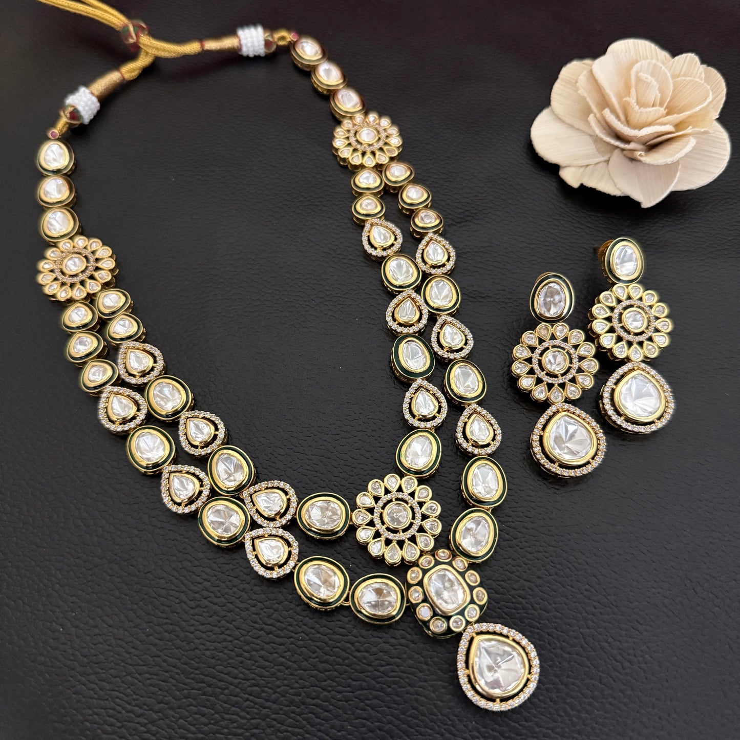 Meenakari Kundan Polki Necklace Set