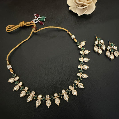 Elegant Kundan Polki Necklace Set