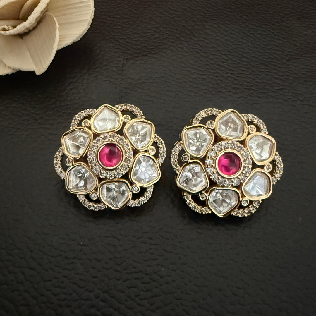 Elegant Kundan Polki Studs