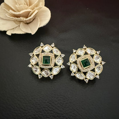 Traditional Kundan Polki Studs