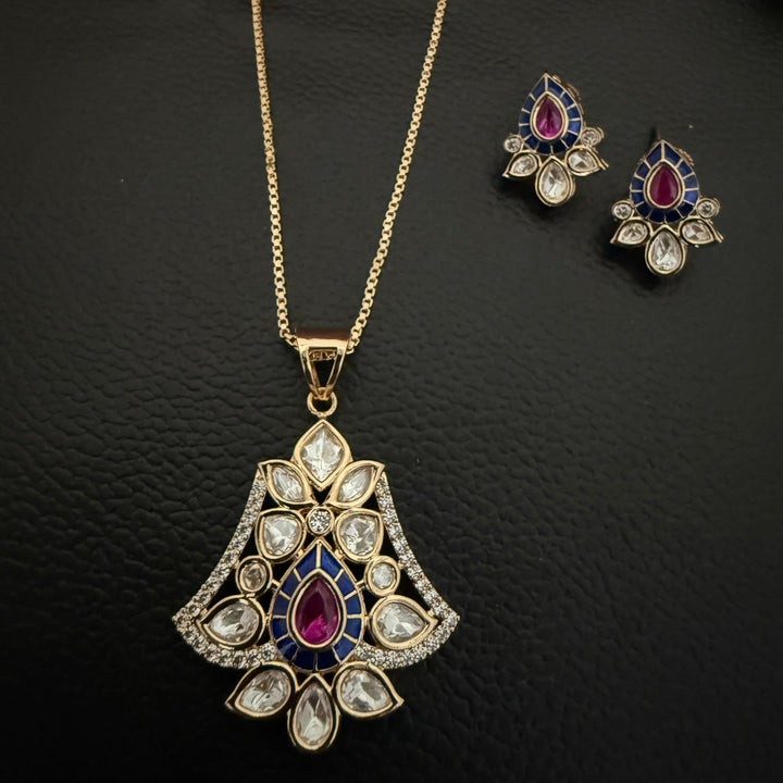 Premium Kundan Polki Pendant Set