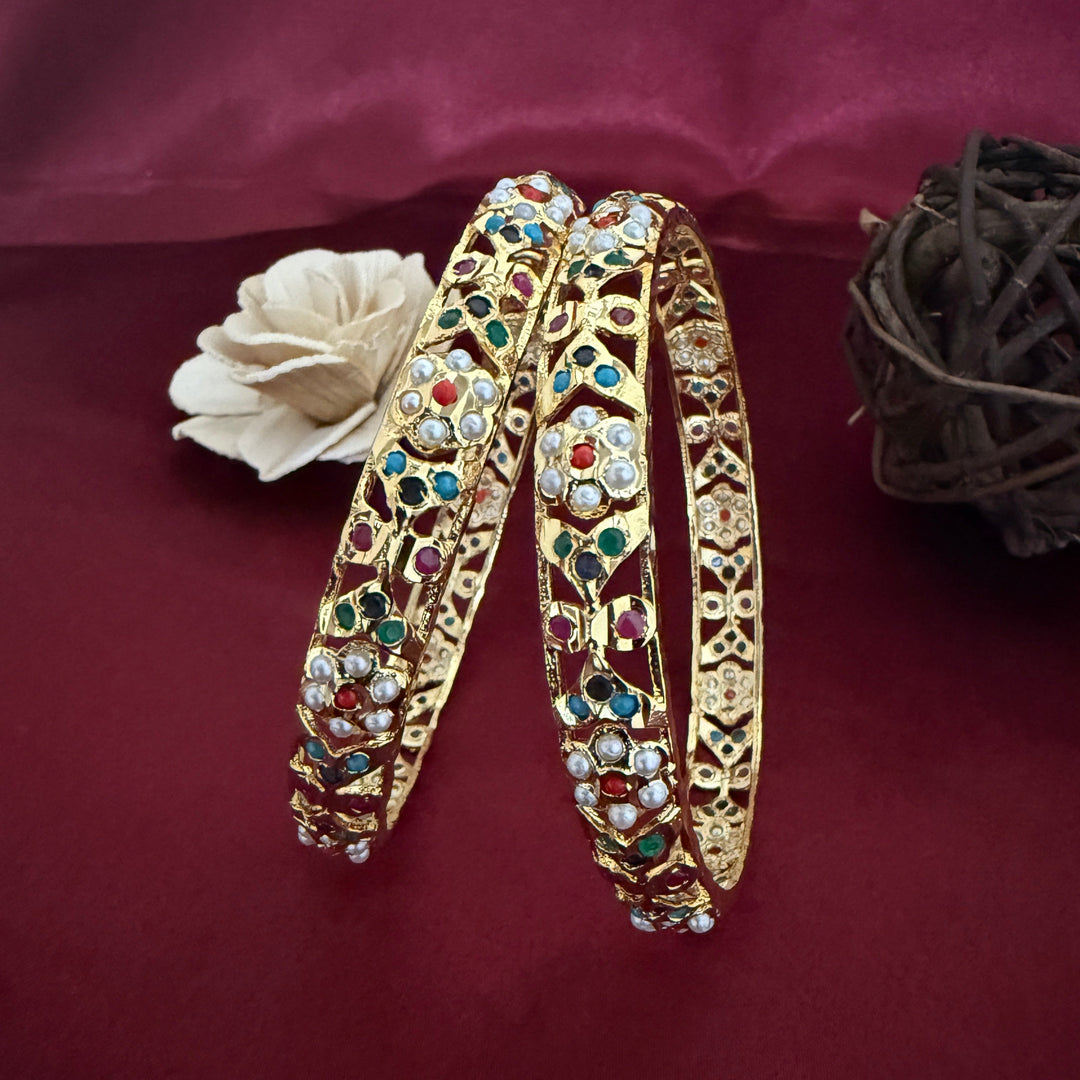 Gold Plated Jadau Bangle