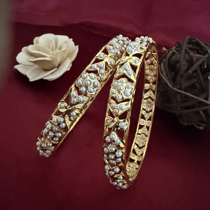 Gold Plated Jadau Bangle