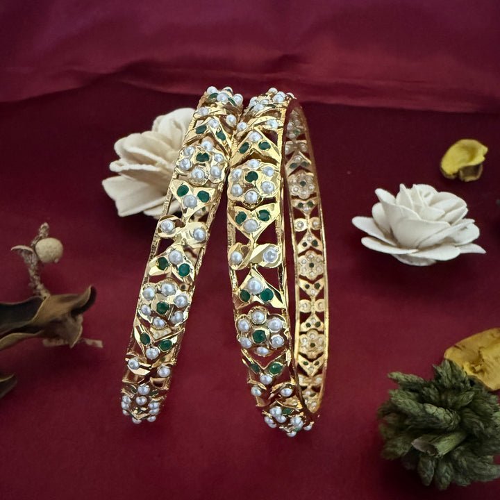 Gold Plated Jadau Bangle