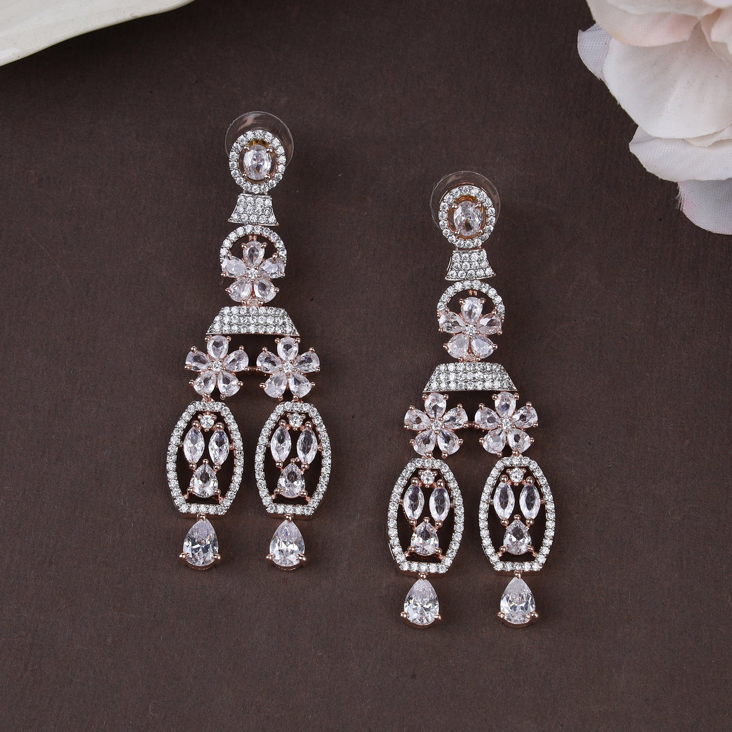 American Diamond Long Earrings