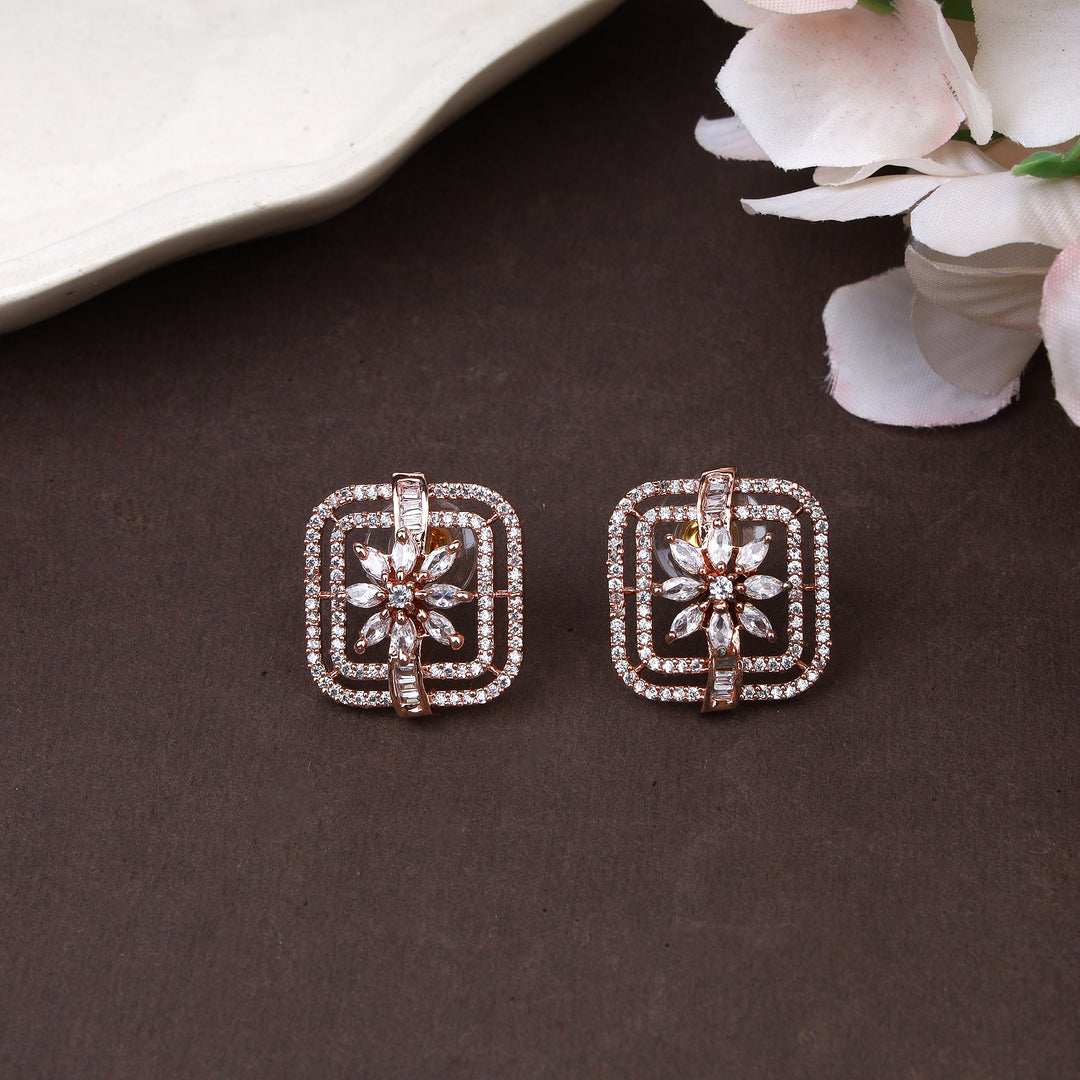Square Zircon Studs