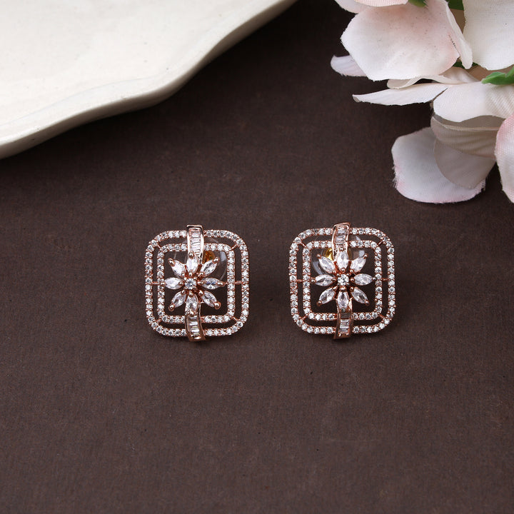 Square Zircon Studs