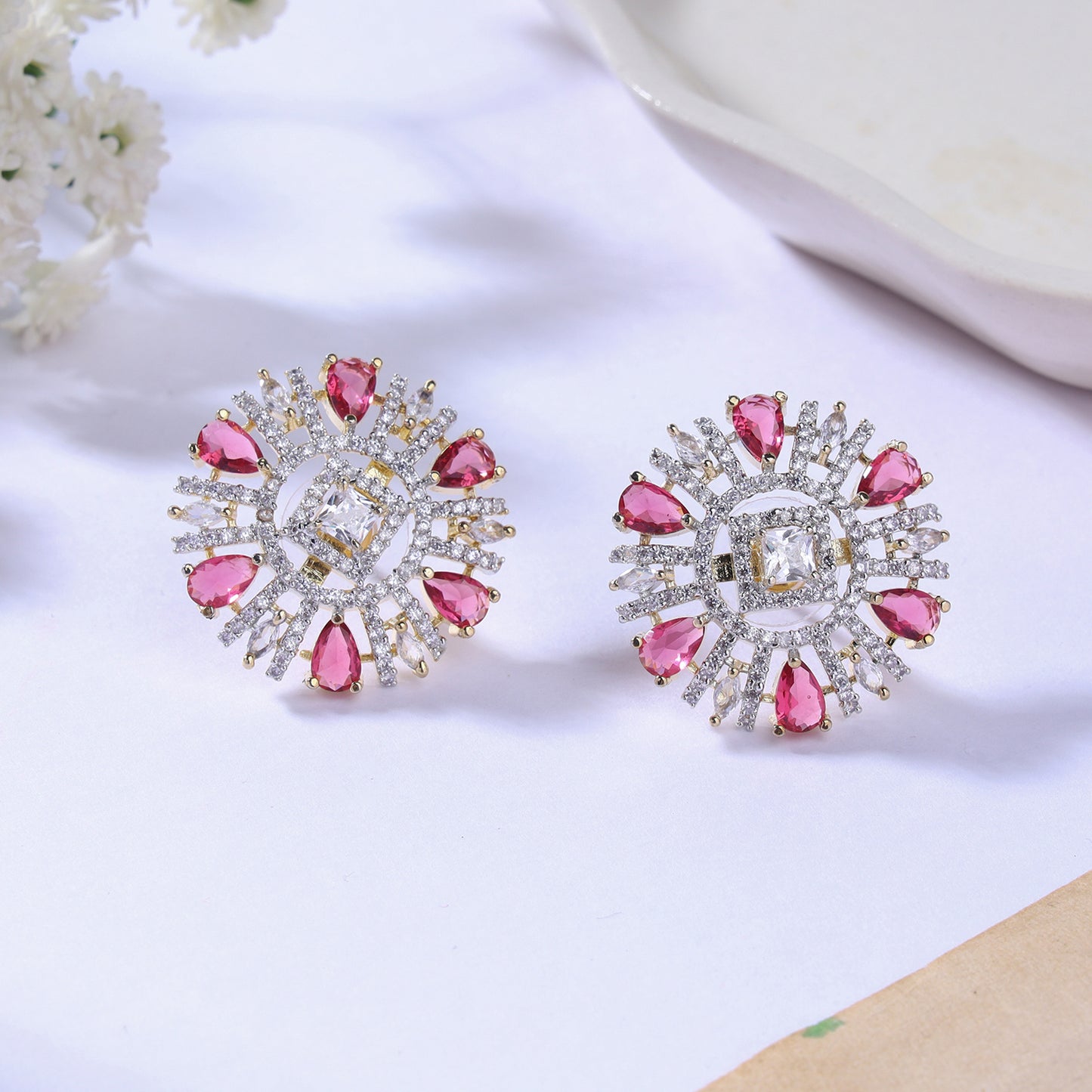 Round American Diamond Studs