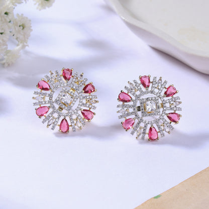 Round American Diamond Studs