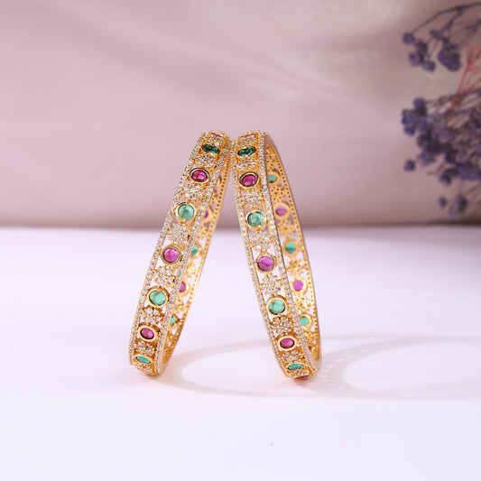 Antique Gold Plated Bangle Set