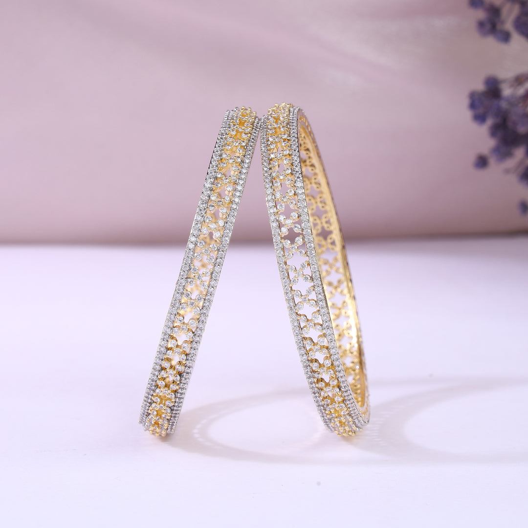 Gold Plated Zircon Bangles Set