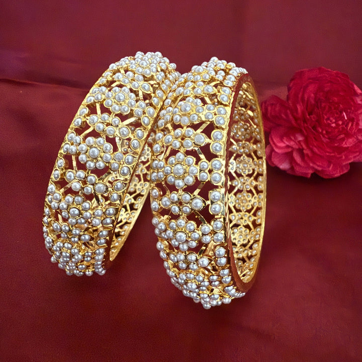 Flower Design Jadau Bangles