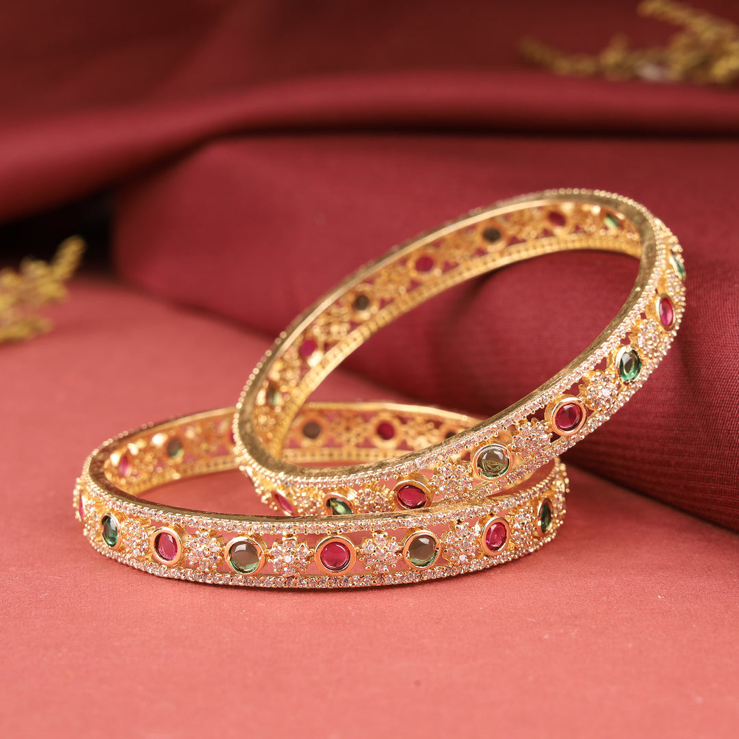 Antique Gold Plated Bangle Set