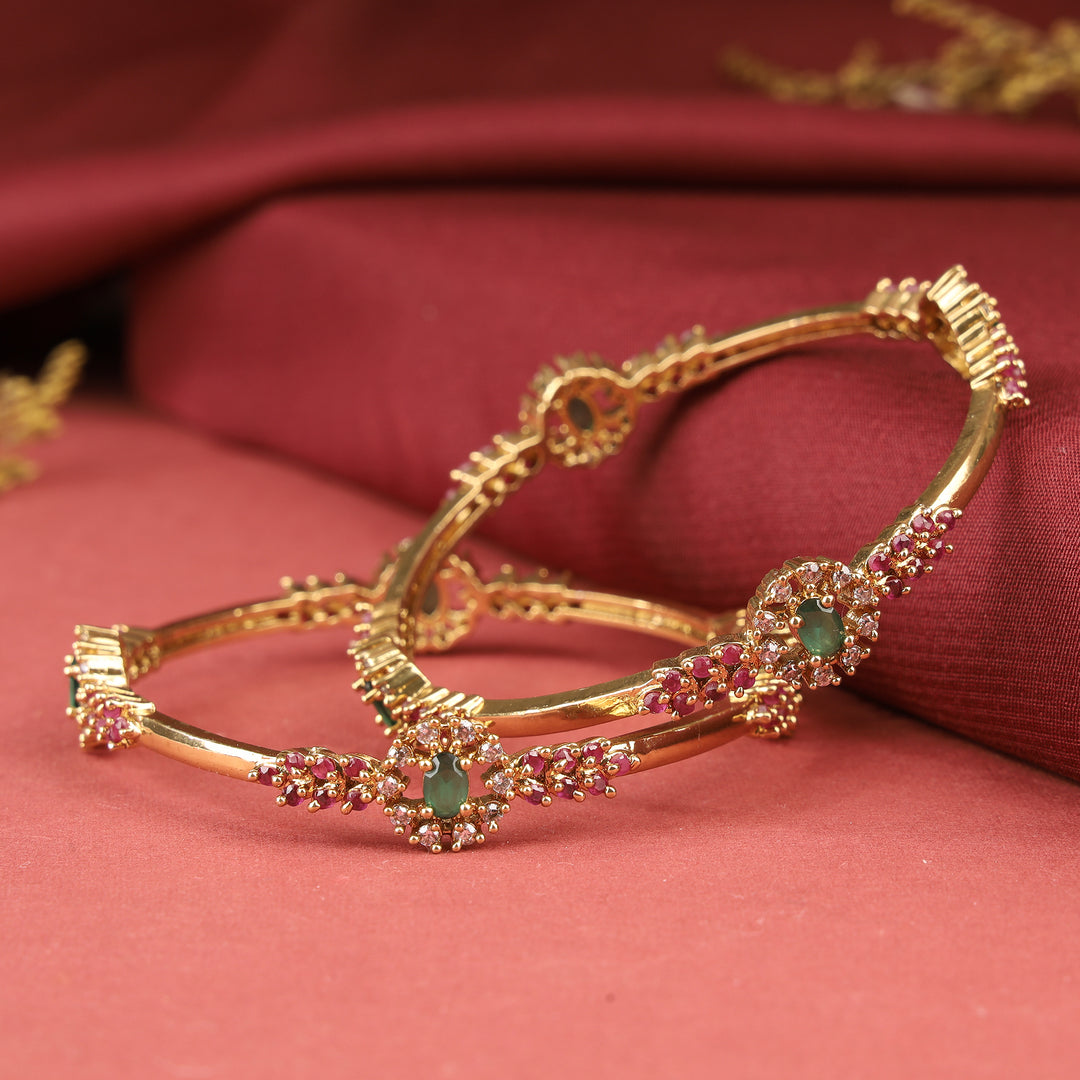 Flower Design Bangle Set
