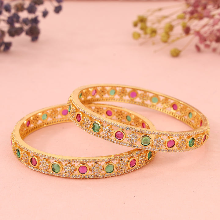 Antique Gold Plated Bangle Set