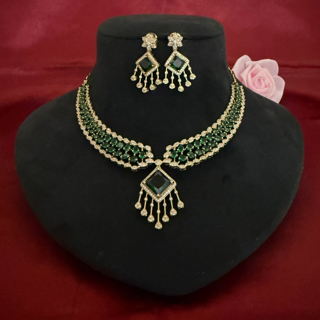 Elegant American Diamond Necklace Set