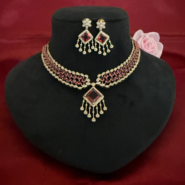 Elegant American Diamond Necklace Set