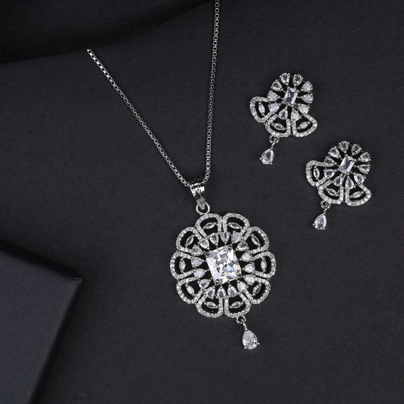 Square Stone Desigen Pendant Set