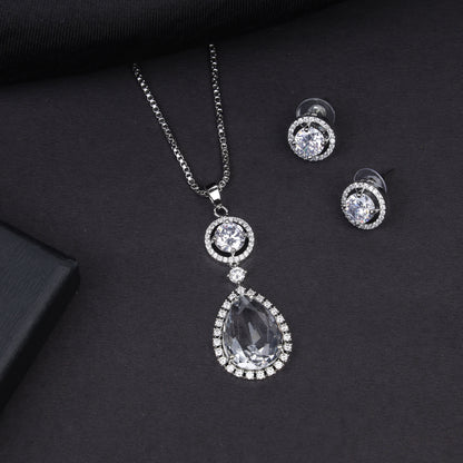 American Diamond Pendant Set