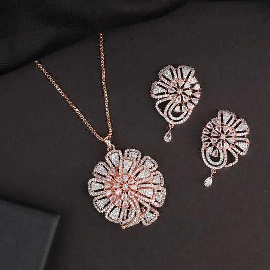 Sunflower Design Pendant Set