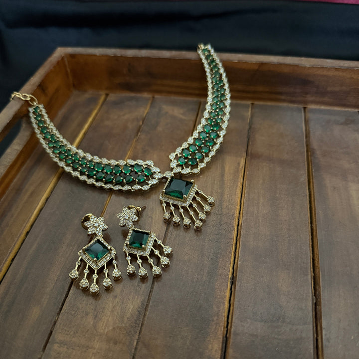 Elegant American Diamond Necklace Set