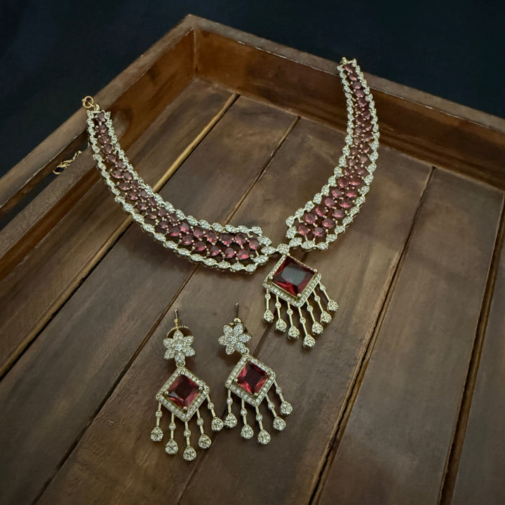 Elegant American Diamond Necklace Set