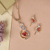 Beautiful Ruby Stone American Pendant Set