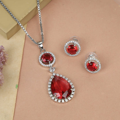 Beautiful Zircon Pendant Set