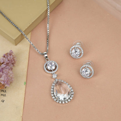 American Diamond Pendant Set