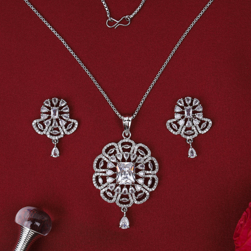 Square Stone Desigen Pendant Set