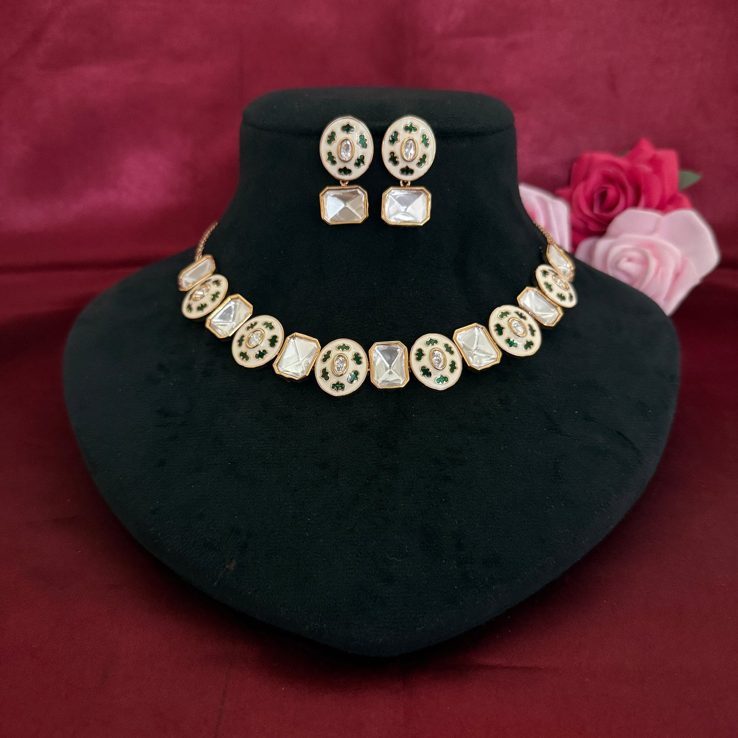 Uncut Kundan Polki Necklace Set