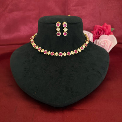 Single line Kundan Necklace Set