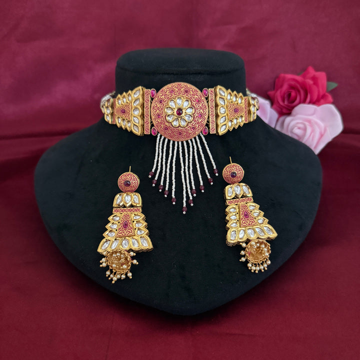Traditional Kundan Polki Choker Set