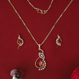 Beautiful Ruby Stone American Pendant Set