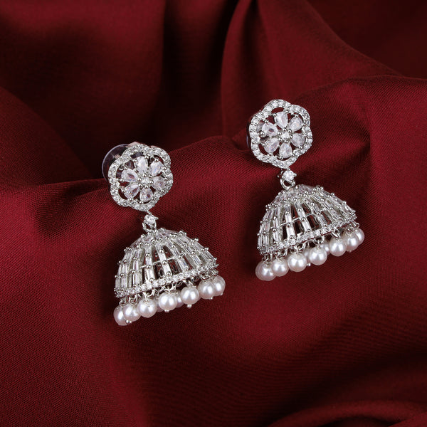 Sparking Elegance Silver Zircon Earrings